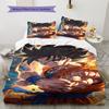 Son Goku Pattern Bedding,Quilt Set Quilt Cover Pillowcase Home Birthday Gift (1 * Duvet Cover + 2 * Pillowcase, Without Core)