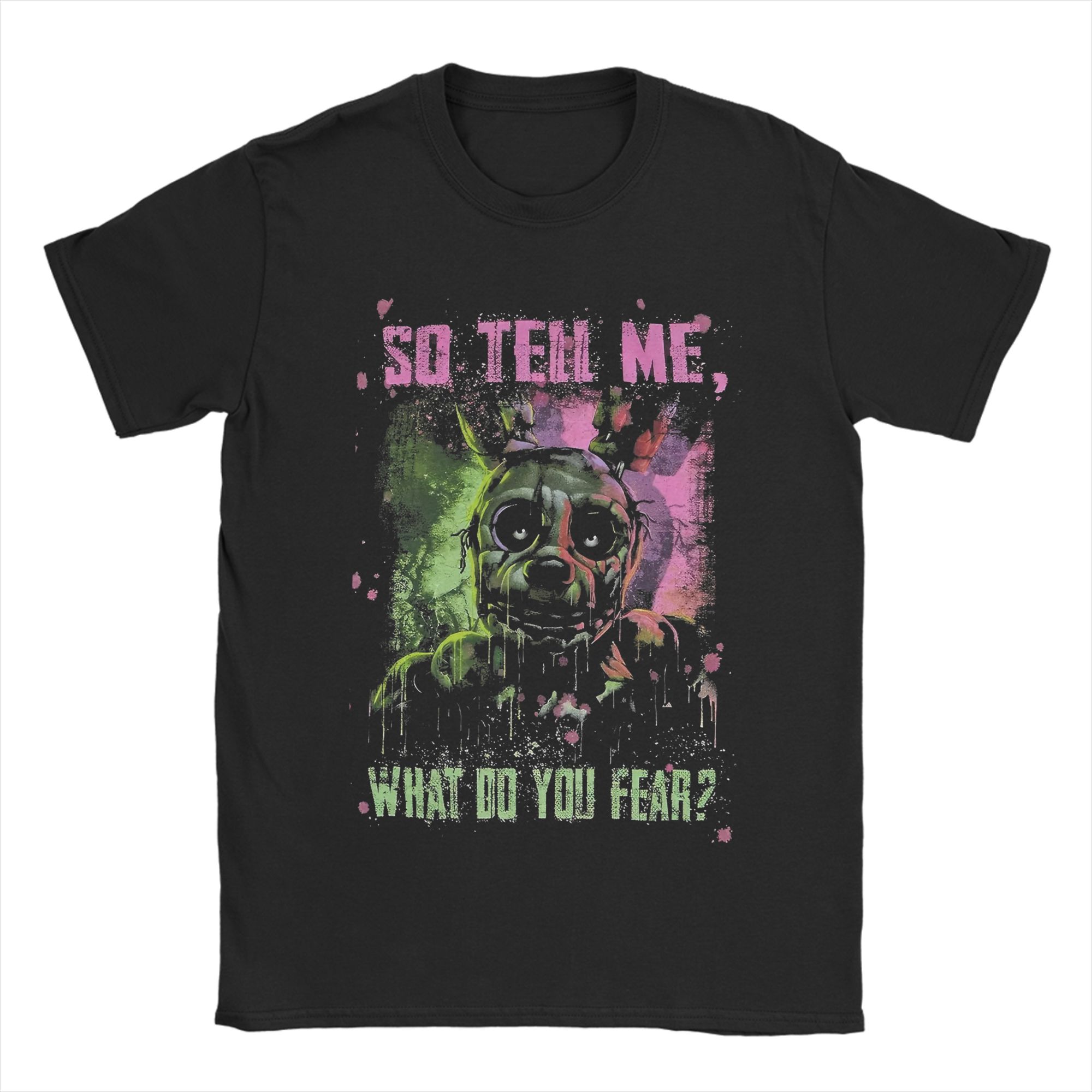 

Чоловіча футболка FNAF At Freddys Springtrap Повсякденна Чиста бавовна Футболки з коротким рукавом Круглий комір Одяг Великий розмір M