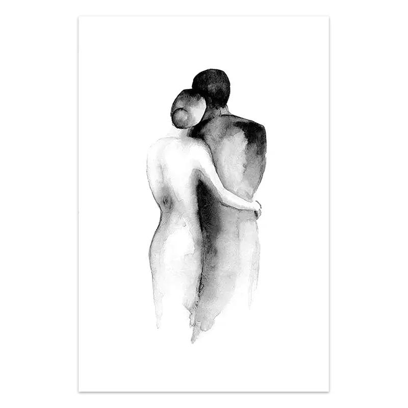 Black White Romantic Hand In Hand Canvas Painting Poste Love Quotes Wall Art Print Fashion Picture Couples Lovers Room Decor