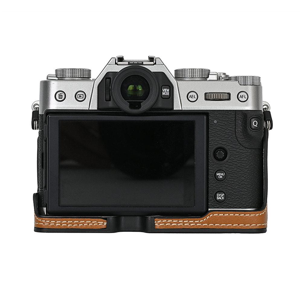 Torba na aparat XT30 Skórzane PU Etui na połowę korpusu dla Fujifilm XT30 Fuji X-T30 XT30II XT10 XT20 Otwór na baterię Pokrywa dolna