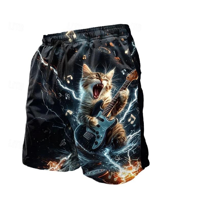 Letní 3D Zábavné Kreslené Zvířata Potisk Šortky Módní Ležérní Plážové Pánské Šortky