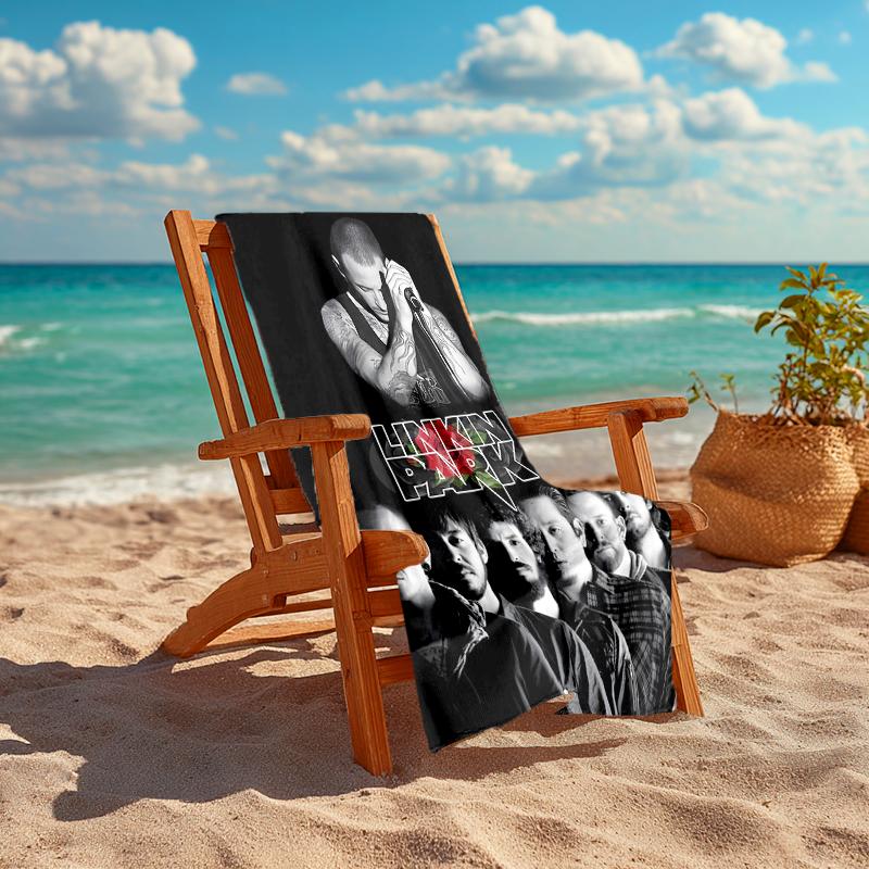 1pc Linkin Park1 Beach Towel, Comfortable and Thick, and Swimming/Bath/Picnic/Camping Towel, Suitable for Seaside Beaches