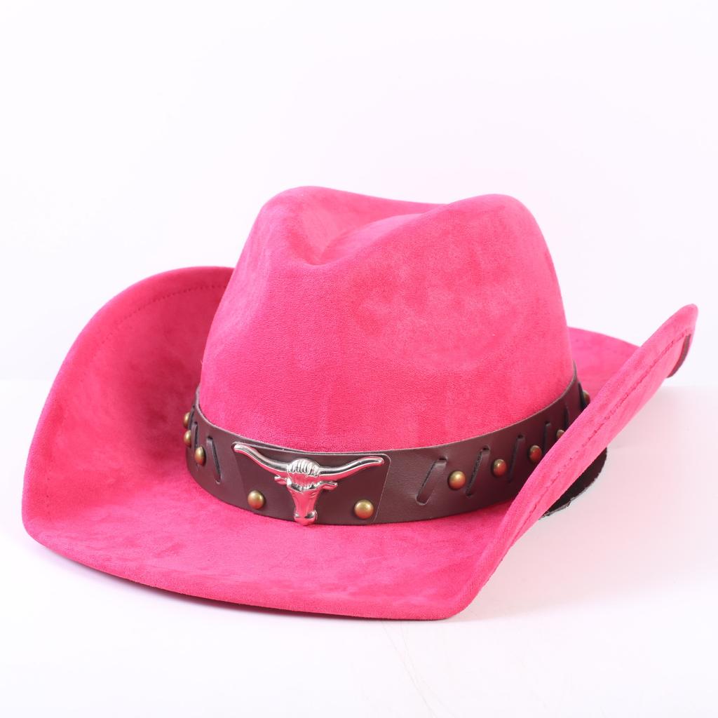 Popular European and American Classic Suede Western Cowboy Hat, Men's and Women's Fashion Big-brimmed Top Hat Shade