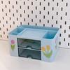Desk Organizer With 2 Drawer, Plastic Desktop Pen Pencil Card Holder Storage Box For Desk Office Supplies Vanity Table Office