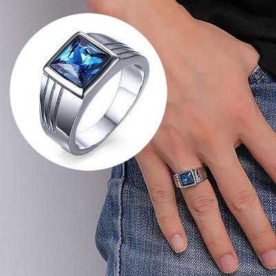 Men's Rings Engagement Wedding Rings European and American Domineering Sapphire Rings AVE