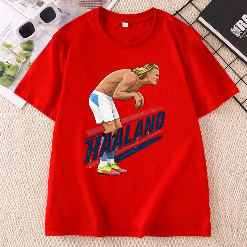 Norway Erling Haaland Tshirt Funny Football Meme TShirts Cotton Crewneck Short Sleeve T Shirt Unisex Unisex Y2k Popular Tees