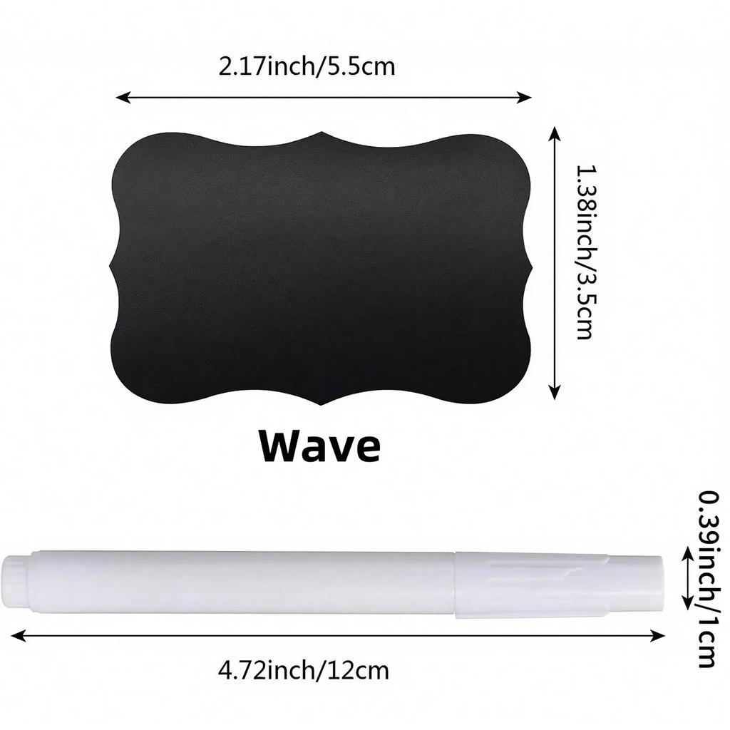 120Pcsroll 3 Styles Removable Blackboard Stickers With Erasable Pen Waterproof Chalkboard Labels For Home Kitchen 1.4*2.2Inch