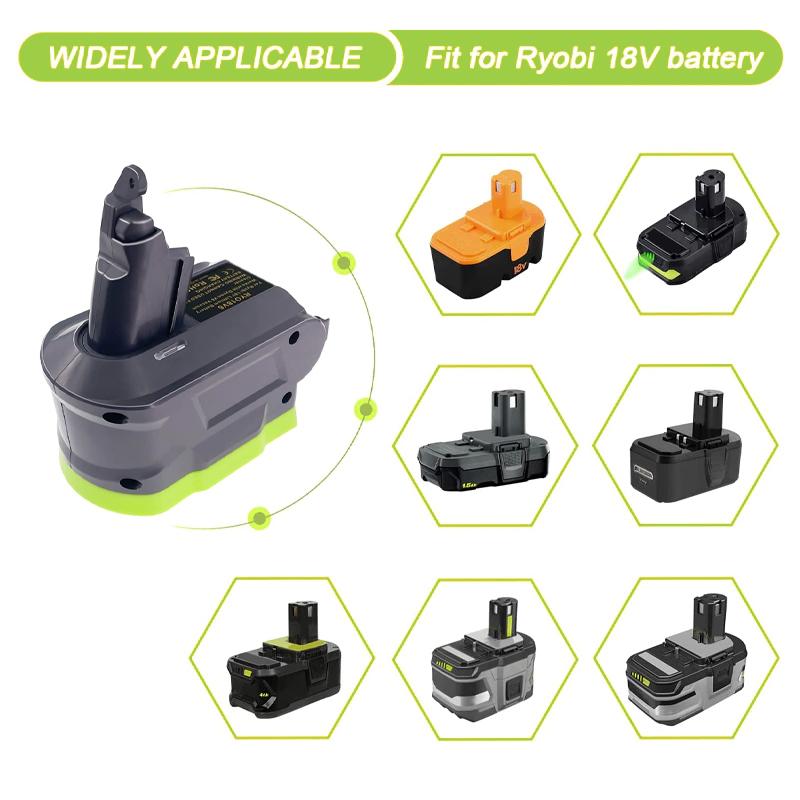 Battery Adapter For Ryobi 18V Battery Convert to for Dyson V6 V7 V8 Animal Vacuum Cleaner, Adapter For Dyson Vacuum Cleaner