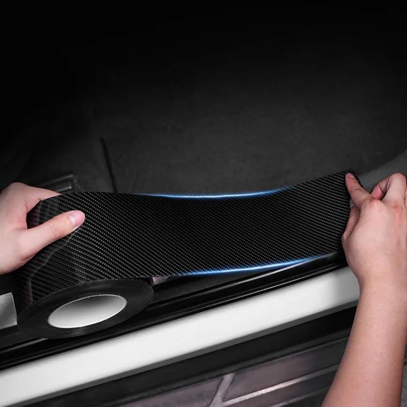1/2pcs Carbon Fiber Automotive Adhesive Tape Roll Matte Black Protective Car Film Self-Adhesive Film 3D Car Film AccessoriesPinstriping Tape 3