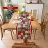 1PC Christmas Vintage Patchwork Table Runner, Thickened Cotton Linen, 200×35cm, Tablecloth with High Colorfastness, Festive Atmosphere