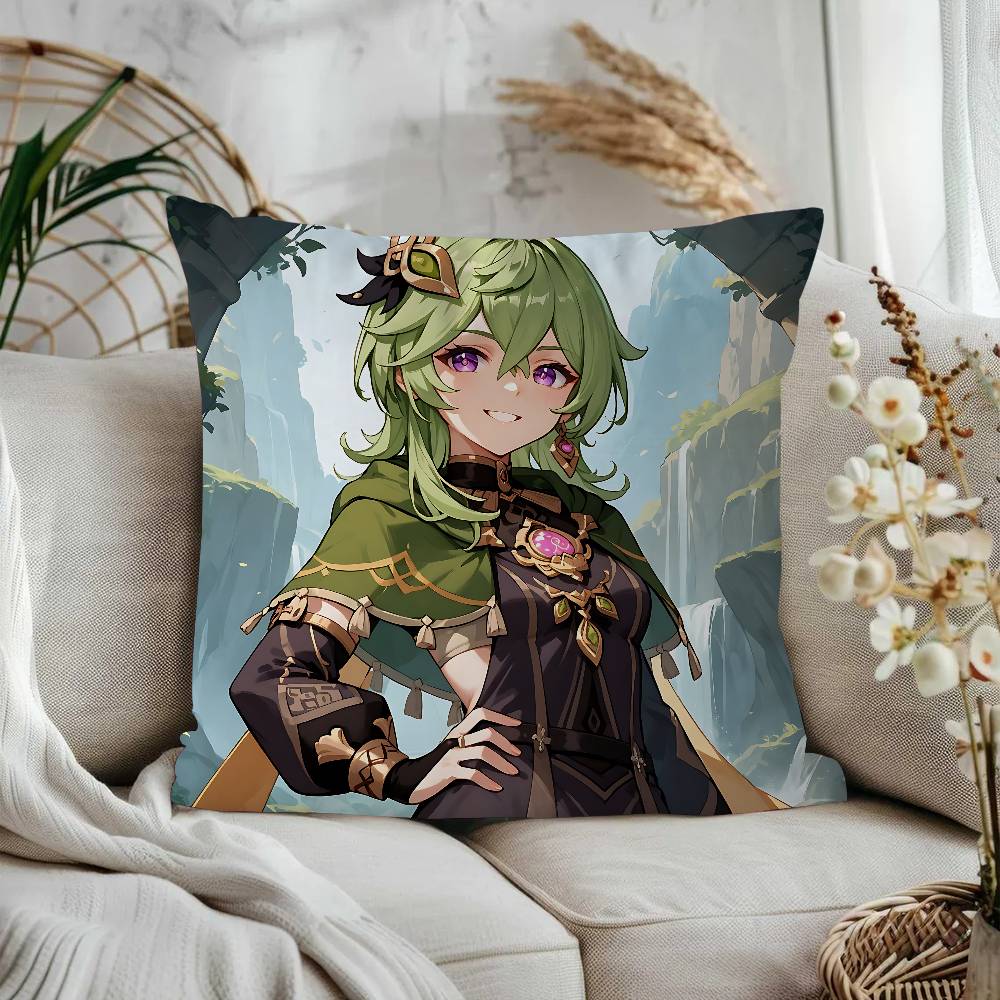 

Collei Genshin Impact 45*45cm Cushion Cover Pillow Cover Decor Pillowcase Home Pillowcase For Couch Pillow 16x16Inch