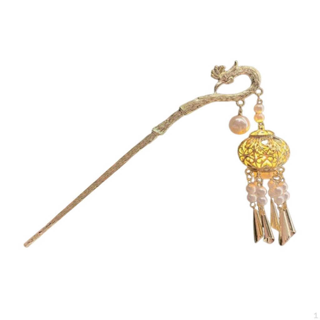 Bețișoare de păr chinezești Ace de lanternă cu barete luminoase Lumini LED Caciulă stil vintage clasic