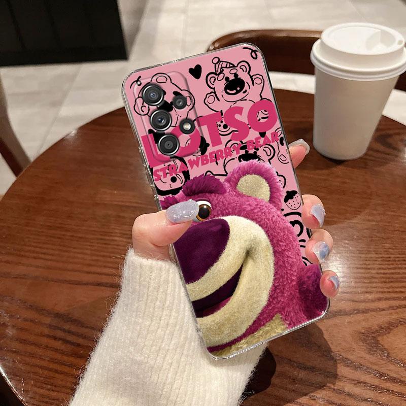 Clear Case For Samsung Galaxy A57 A37 A56 5G A36 Cases A55 A54 A35 A26 A07 A17 A16 A06 A34 A15 Soft Cover Strawberry Bear Lotso