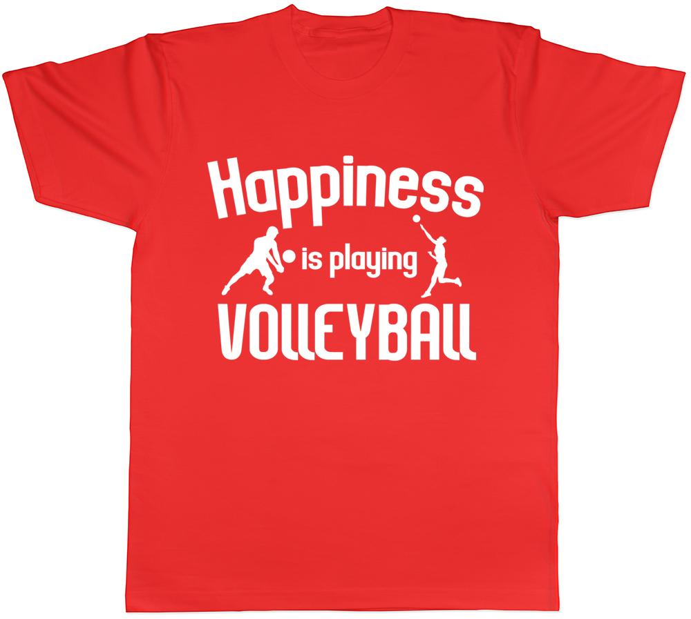 Happiness is Playing Volleyball Unisexs Ladies Unisexs TShirt S