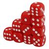 30Pcs Dice Set 6 Sided Round Corner White Number Dots Plastic Portable Game Dice for Board Games Math Teaching Red