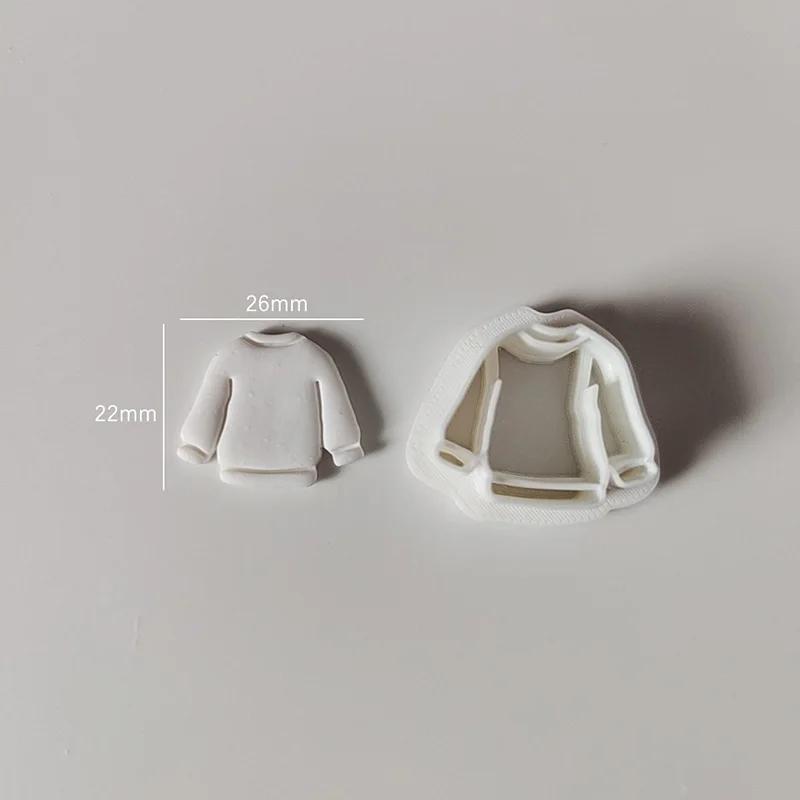 Winter Christmas Theme Polymer Clay Cutters Mushroom Tree Sweater Hat Handmade Earrings Cutter Mold for Earring Jewelry Pendant