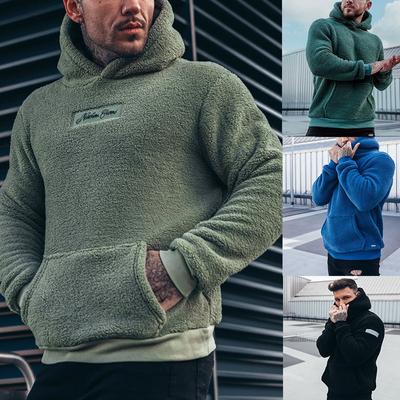Men's Fleece Zipper Jacket with Fashionable Hooded Pocket Men's Plush Thick Hoodies & Sweatshirts Men’s