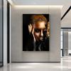 Goldenes schwarzes Leinwand-Poster, nackte afrikanische Frau, Ölgemälde, Wandkunst, Poster und Drucke, Wandbilder für Wohnzimmer, Heimdekoration