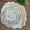 European Style Lace Embroidered Coaster Oval Coffee Drink Pad Dining Table Cover  for Home Decor