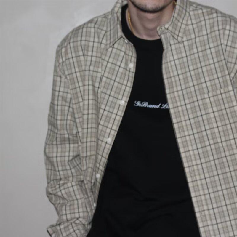 

2024 Полосатая рубашка с длинным рукавом в японском стиле Гонконга Ins Свободная рубашка для мальчиков Летнее модное универсальное повседневное пальто 2XL хаки