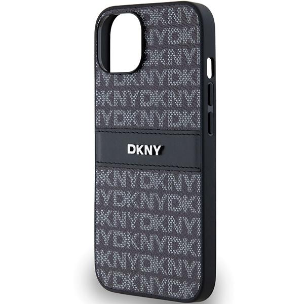 Dkny Dkhcp15Mprthslk Iphone 15 Plus /14 Plus 6.7 Czarny/Black Hardcase Leather Mono Stripe & Metal Logo