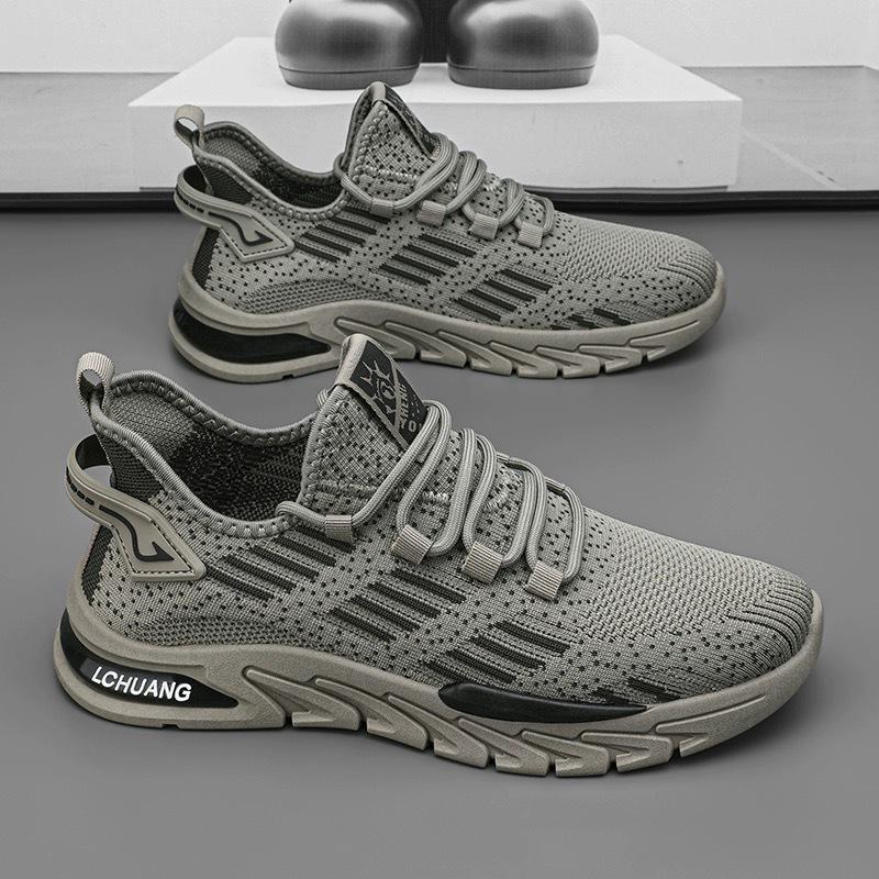 Men s 2026 Summer Breathable Flyknit Running Shoes - Trendy Mesh Sports Sneakers Size 40