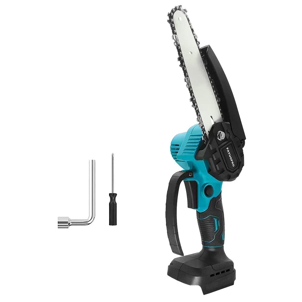 6inch Brushless Electric Chain Saw Cordless Portable Tree Branch Logging Chainsaw Woodworking Garden Tool For Makita 18V Battery
