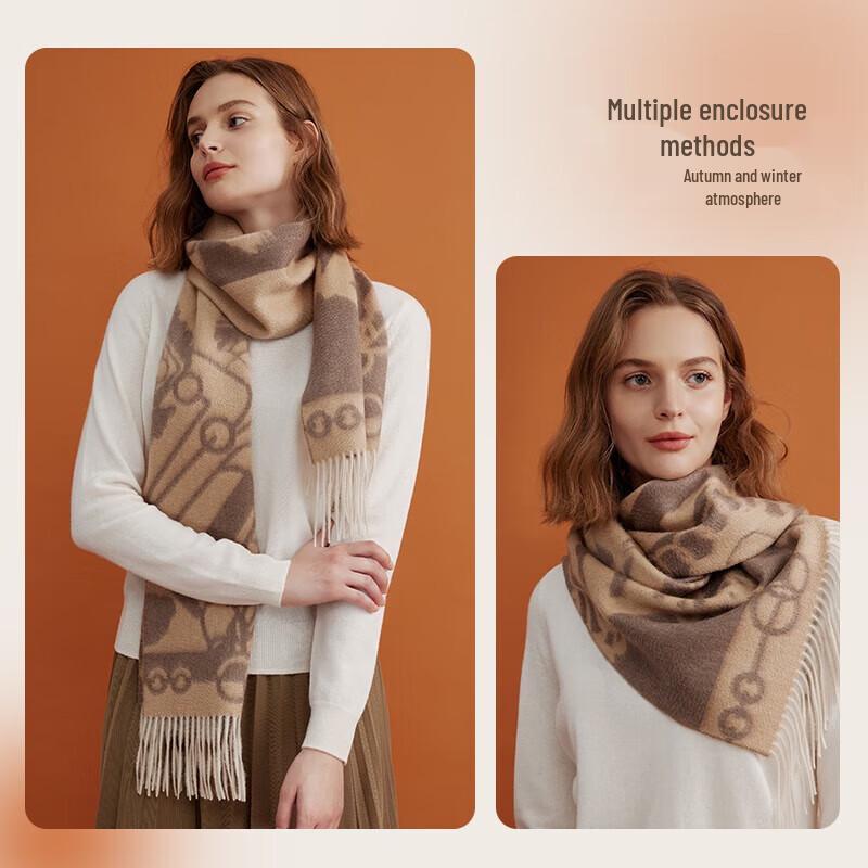 Hengyuanxiang Women's Double-Sided Cashmere Scarf