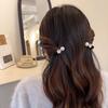 1pcs Elegant Hairpin Imitation Pearl Square Diamond Hairpin Elegant Ceiling Korean Ins Style Side Clip