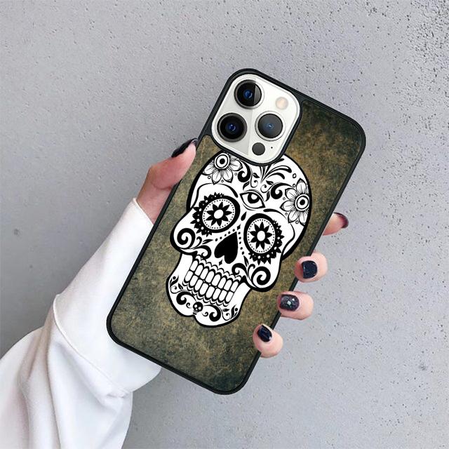 Mexcian sugar skull Phone Case Cover For iPhone 17 Air 15 16 14 13 12 Pro Max 11 Pro Max Plus Coque Shell