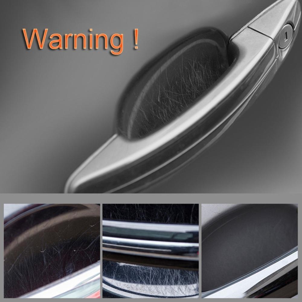 4Pcs/Set Universal Carbon Fiber Car Door Handle Sticker, Scratches Resistant Anti-Scratch Protection Film Cover Design
