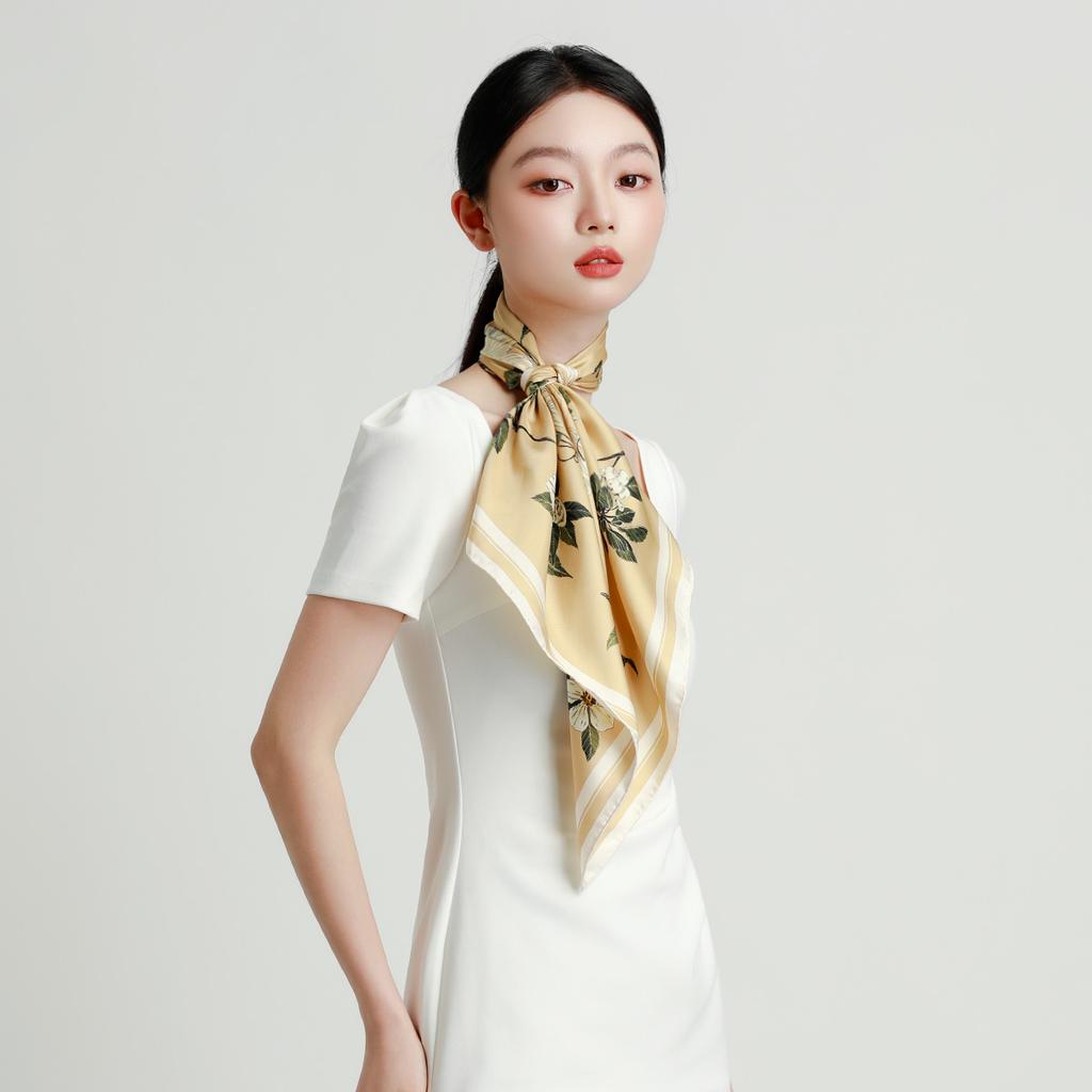 [100% Silkworm] New Fashionable Satin Shawl Women's Silk Versatile Scarf