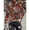 Semplice Stampa Longteng Autunno Moda Girocollo T-shirt a Maniche Lunghe da Uomo Top Outdoor Street Fashion Quotidiano Casual Comfort