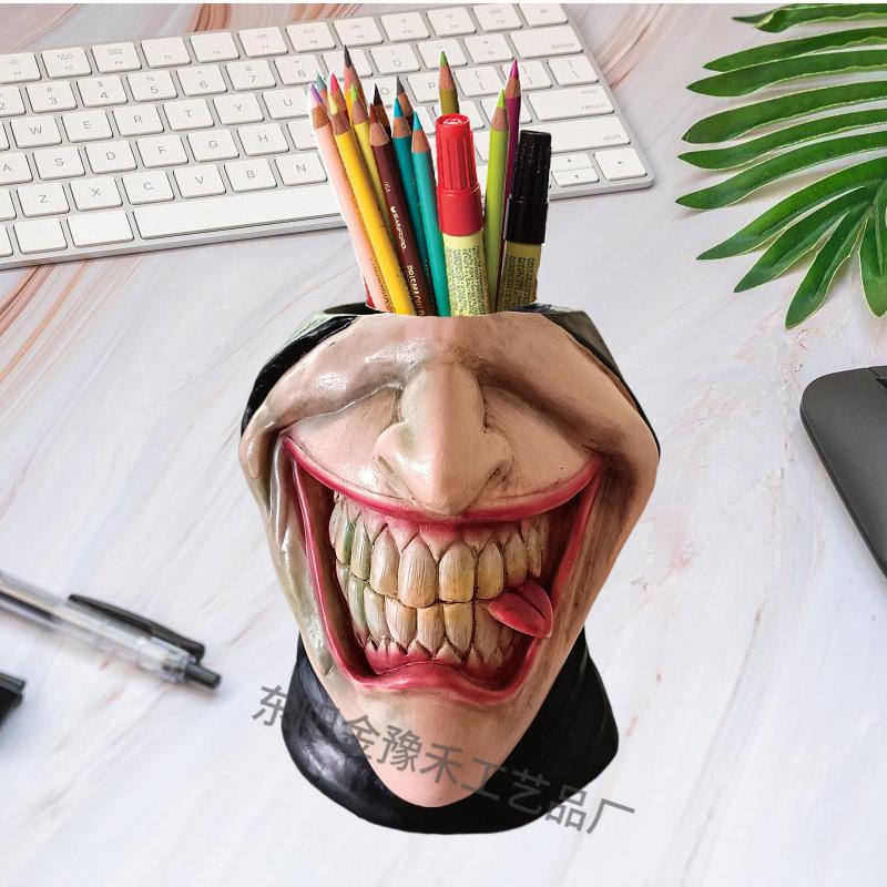 

Креативная забавная ваза, ужасающая подставка для ручек, украшение для дома, хранение украшений, держатель для ручек из смолы, поделки из смолы, офисные принадлежности