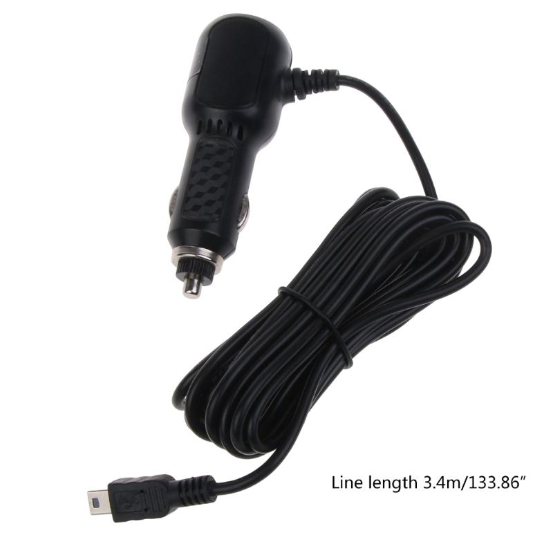 DVR Charging Cable Dash-Cam Auto Car Charger USB Cable USB 133 in Power Cord Supply 12-24V 5V2.4A-Fit for DVR Camera GPS