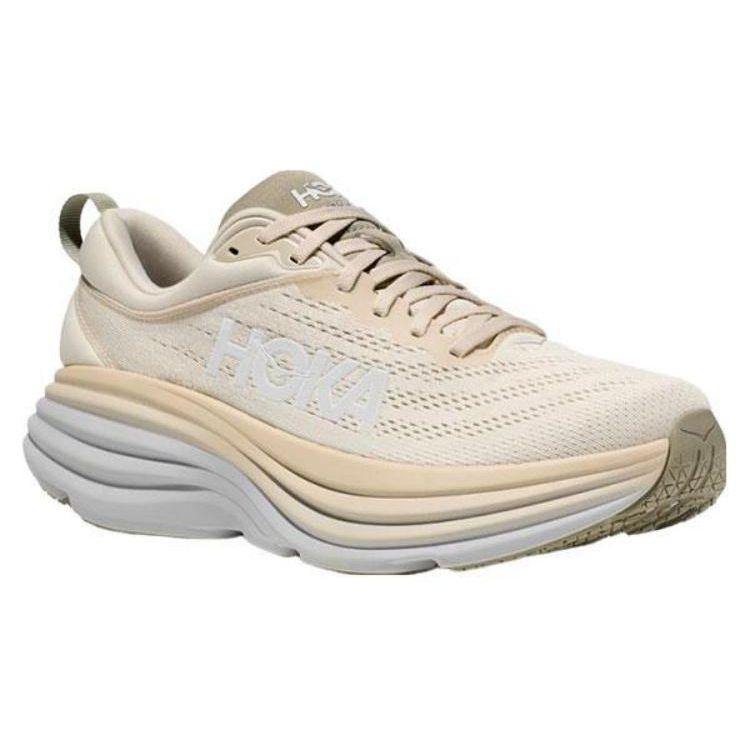 HOKA Bondi 8 Lait d'avoine Orge Baskets Homme Crème 1123202-OKB