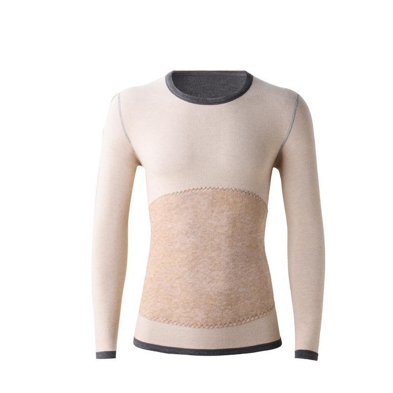 Women's Self-Heating Thermal Underwear Set - Double-Sided Plush, Seamless, Constant Temperature; Includes Top and Bottoms for Autumn.