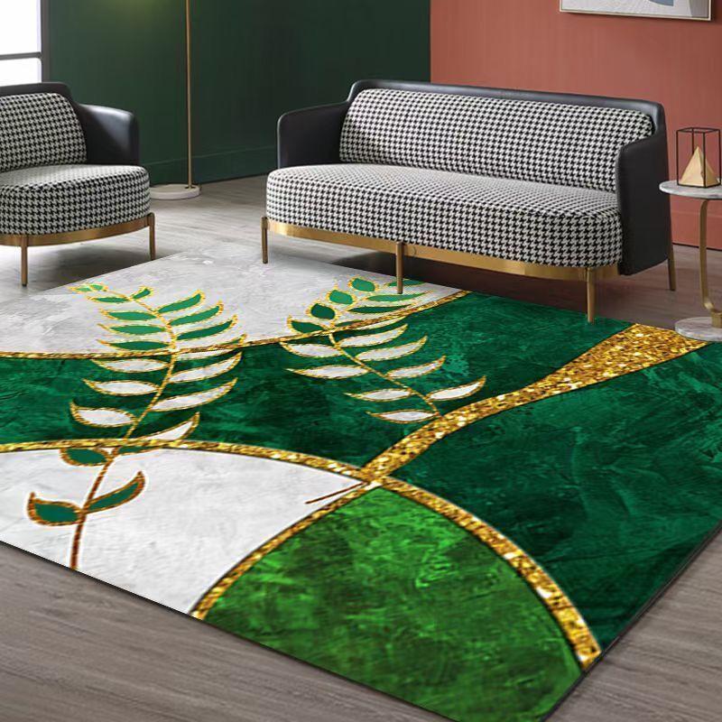 European Luxury Flower Rose Leaf Area Rug,Carpet Rug for Living Room Bedroom Sofa Doormat Decoration,Kitchen Non-slip Floor Mat