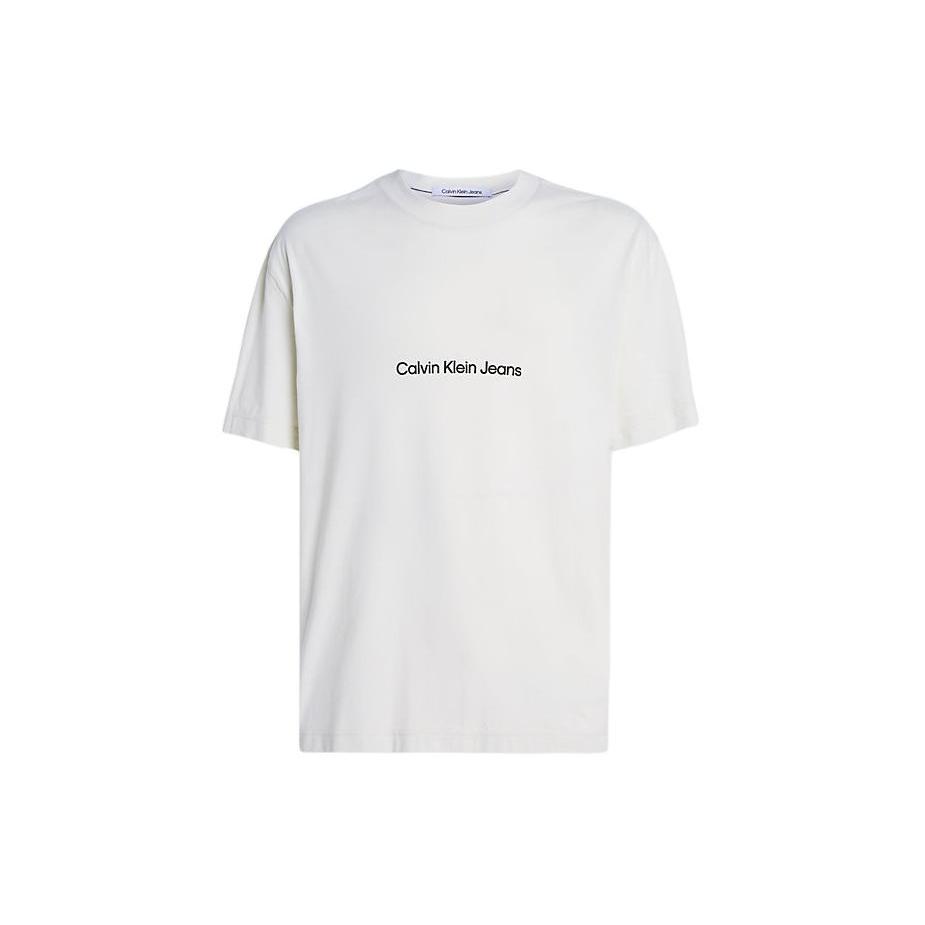 CALVIN KLEIN Relaxed Back Logo T Shirt T Shirt Men's White J30J325492-CGA