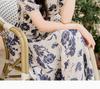 Same Style French Waist Cinched Floral Dress for Women In the Shopping Mall, Summer 2026 Temperament Round Neck Bubble Sleeve Long Skirt