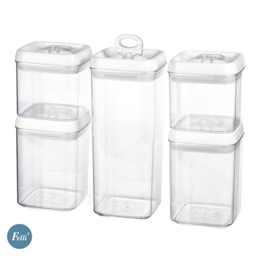 Felli FlipTight Food Storage Containers with Airtight Lids, Large Variety, 5-Piece Set