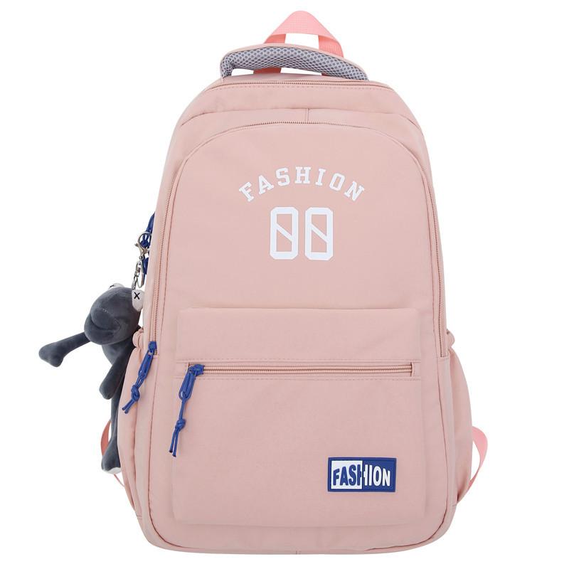 

Japanese large-capacity backpacks, junior high and high school student school bags, college student backpacks, men s and women s fashion travel bags single package розовый