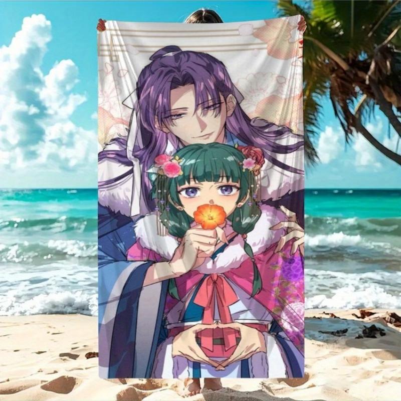 

Maomao Printed Beach Towel by The Apothecary Diaries Soft,Absorbent & Lightweight,Hand or Machine Washable,Perfect for Vacation W40*H60(CM)