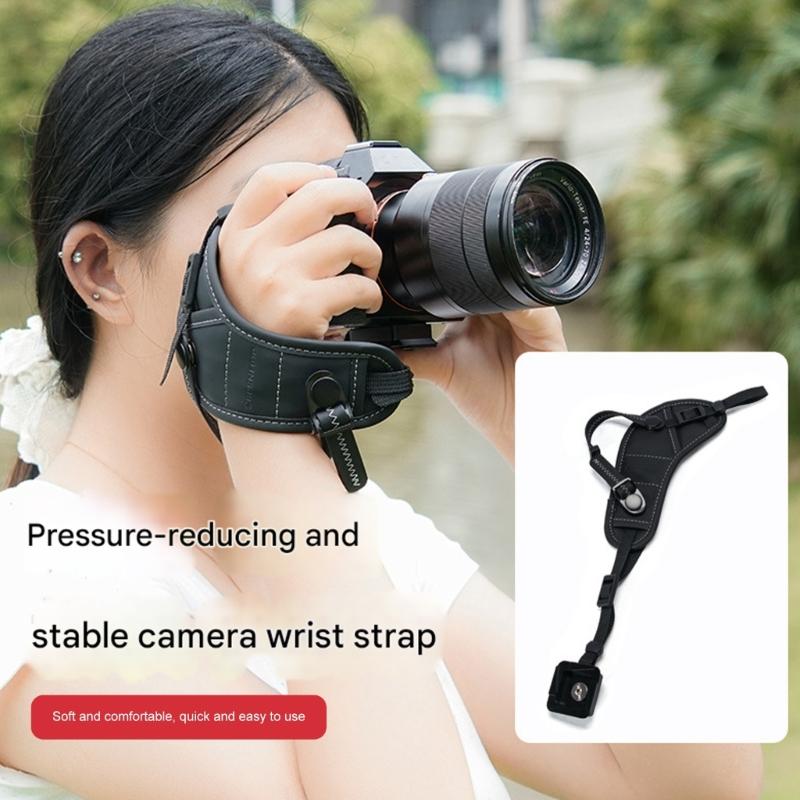 Universal AntiSlip Camera Wrist Strap For DSLR And Mirrorless Cameras With Fiber Fabric And Triangle Safe Design