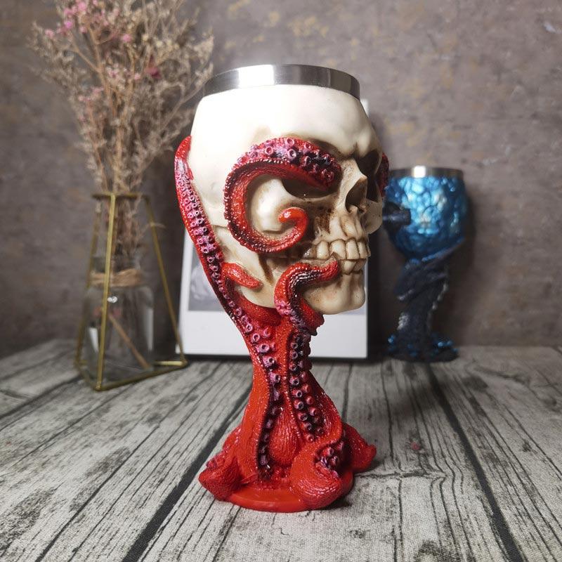 Skull Octopus Stainless Steel Mug Gothic Whiskey Beer Cup for Halloween Bar Club Party Personalized Home Drinkware Holiday Gift