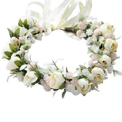 Bride Travel Flower Bridesmaid Sweet Simulation Rose Headband Flower Child Flower Crown Wedding Wreath