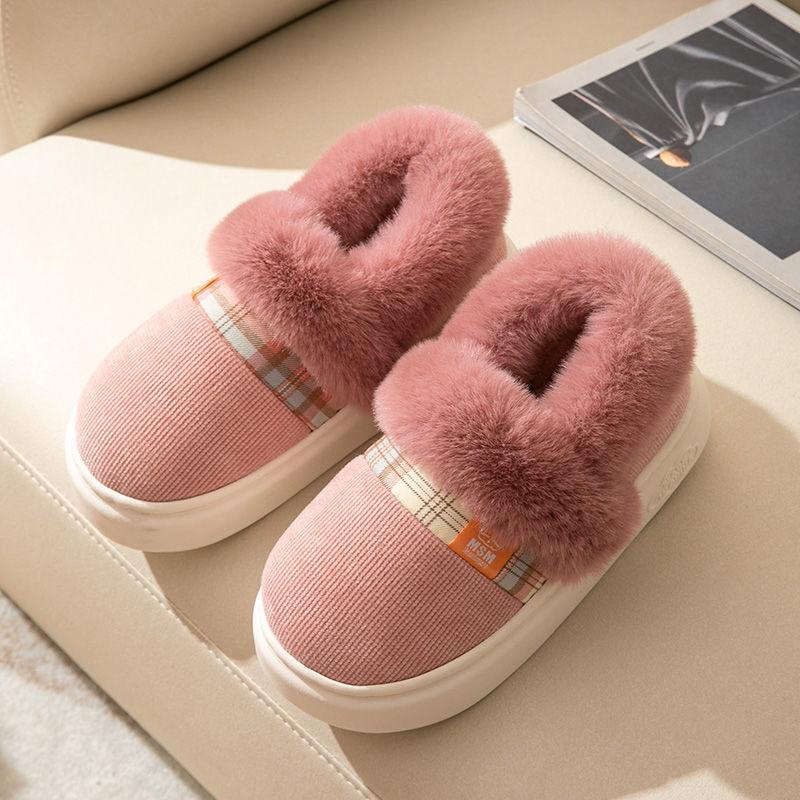 

Cotton mop winter bag heels women s indoor home non-slip household thick-soled velvet shoes men s outer wear thermal cotton 36-37 yards [suitable for usual 35-36 yards]