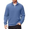 Men's Casual Long-Sleeved Collared Quarter-Zip Sweatshirt