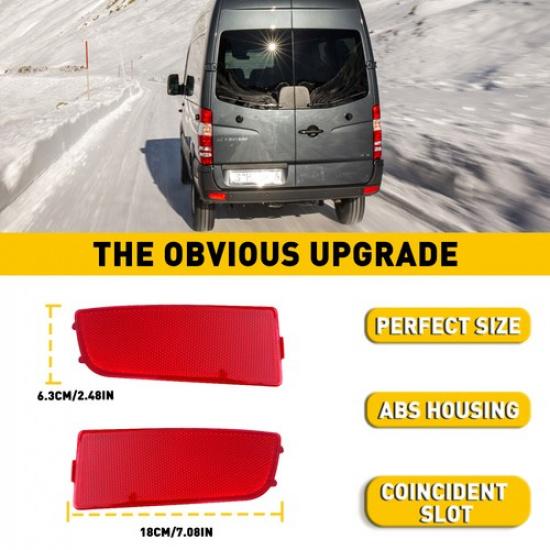 2PCS Bumper Reflectors For 2011-2018 Mercedes Benz Sprinter 2500 3500 LH Rear RH