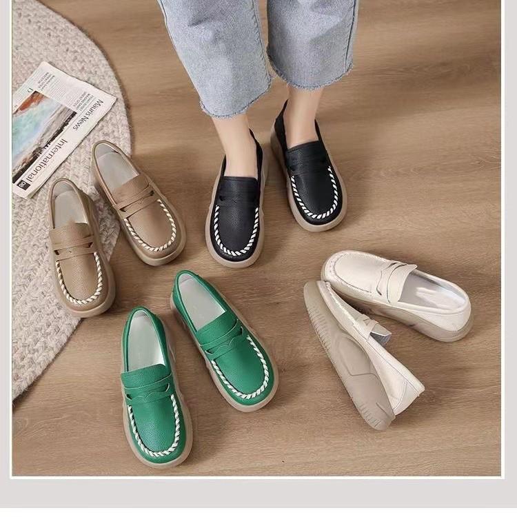 Huge Comfortable Single Shoes Women's 2025 Thick-soled Soft-soled Casual Shoes Non-slip Waterproof Work Shoes Breathable Doudou Shoes Non-slip